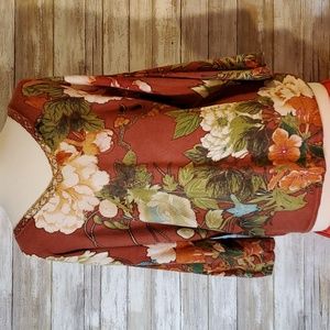 Chico's beautiful floral print sweater sz 2/L